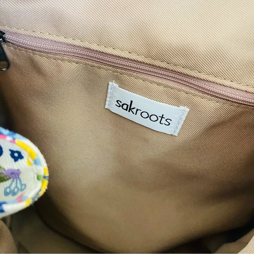 Sakroots Hermosa Canvas Folder Flap Backpack In Fox Otomi Forest Print